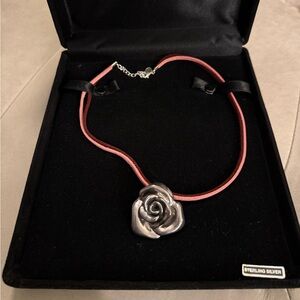 Sterling Silver Rose Necklace/Brooch